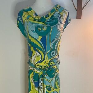 Trina Turk for Banana Retro Inspired Silk Blend Sleeveless Sheath Dress in PM